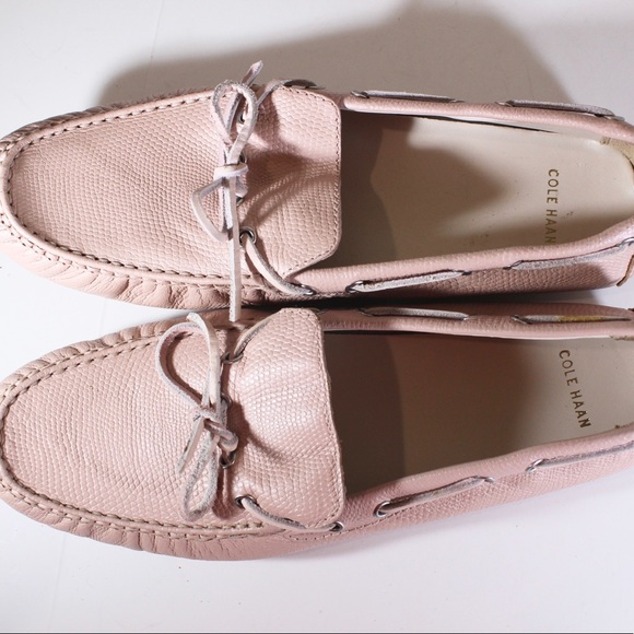 COLE HAAN Driving Loafer Moccasin Shoe Pink Leather Pink Blush 8.5 - Picture 6 of 11